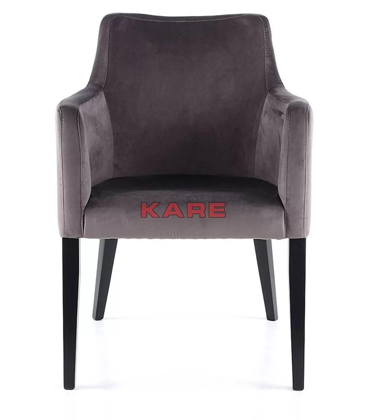 KARE Design Stühle | Armlehnstuhl Black Mode Velvet Grau