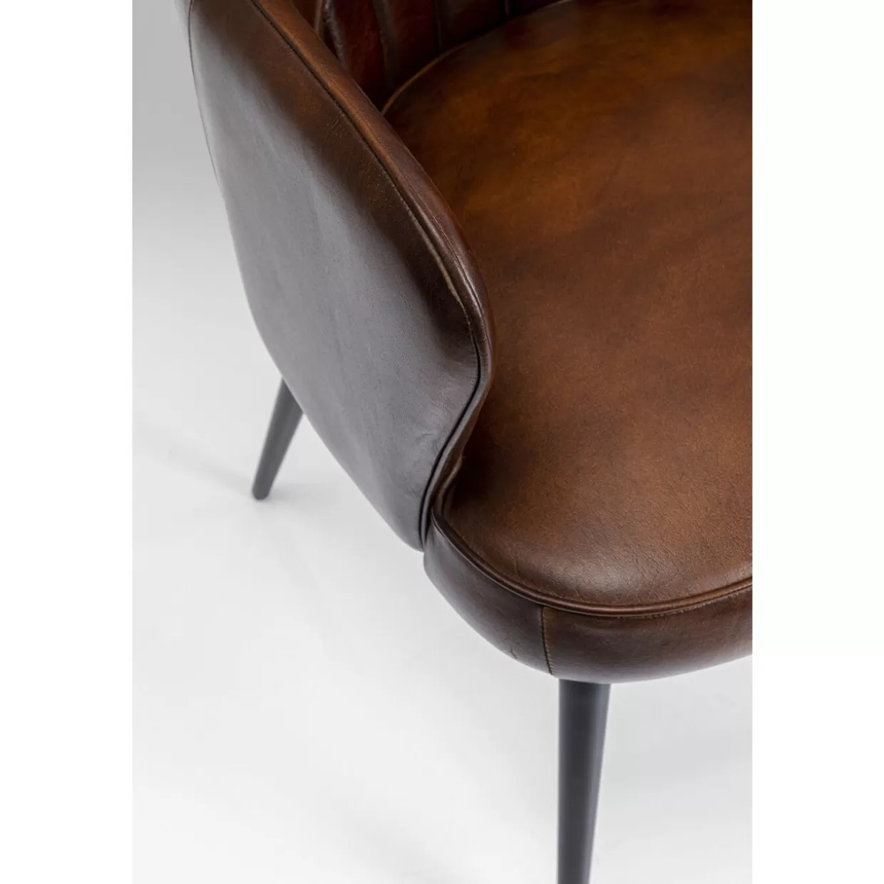 KARE Design Stühle | Armlehnstuhl Rumba Leder Braun