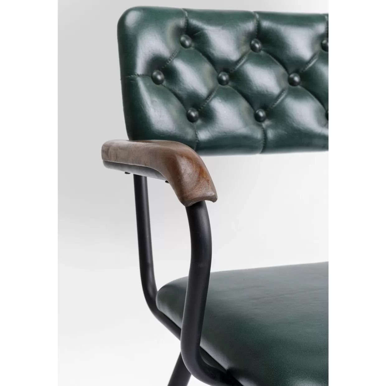 KARE Design Stühle | Armlehnstuhl Salsa Leder Dunkelgrun
