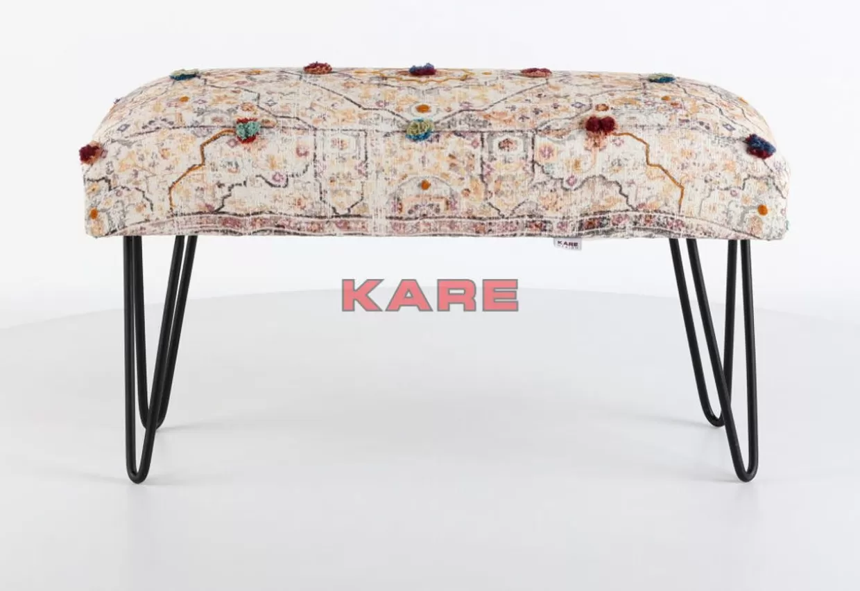 KARE Design Sitzbänke | Bank Desna Patchwork Creme Multi 80Cm