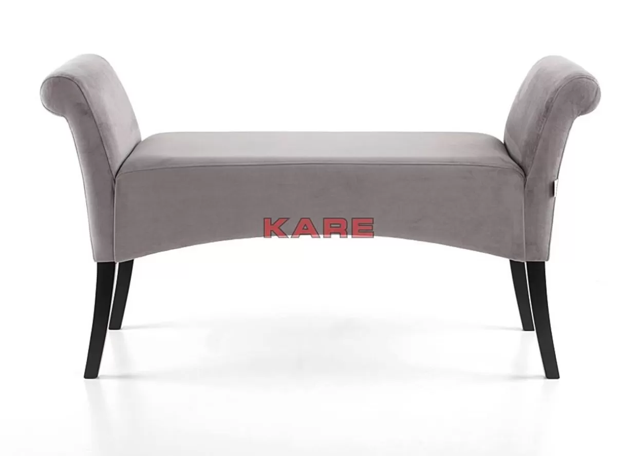 KARE Design Sitzbänke | Bank Motley Velvet Silvergrey