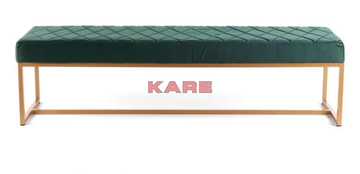 KARE Design Sitzbänke | Bank Smart Dunkelgrun Messing 150X40Cm