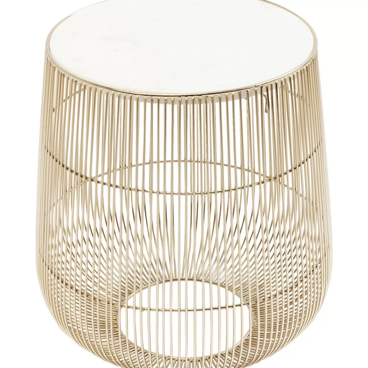 KARE Design Tische | Beistelltisch Beam Weiss Marmor Messing O32Cm