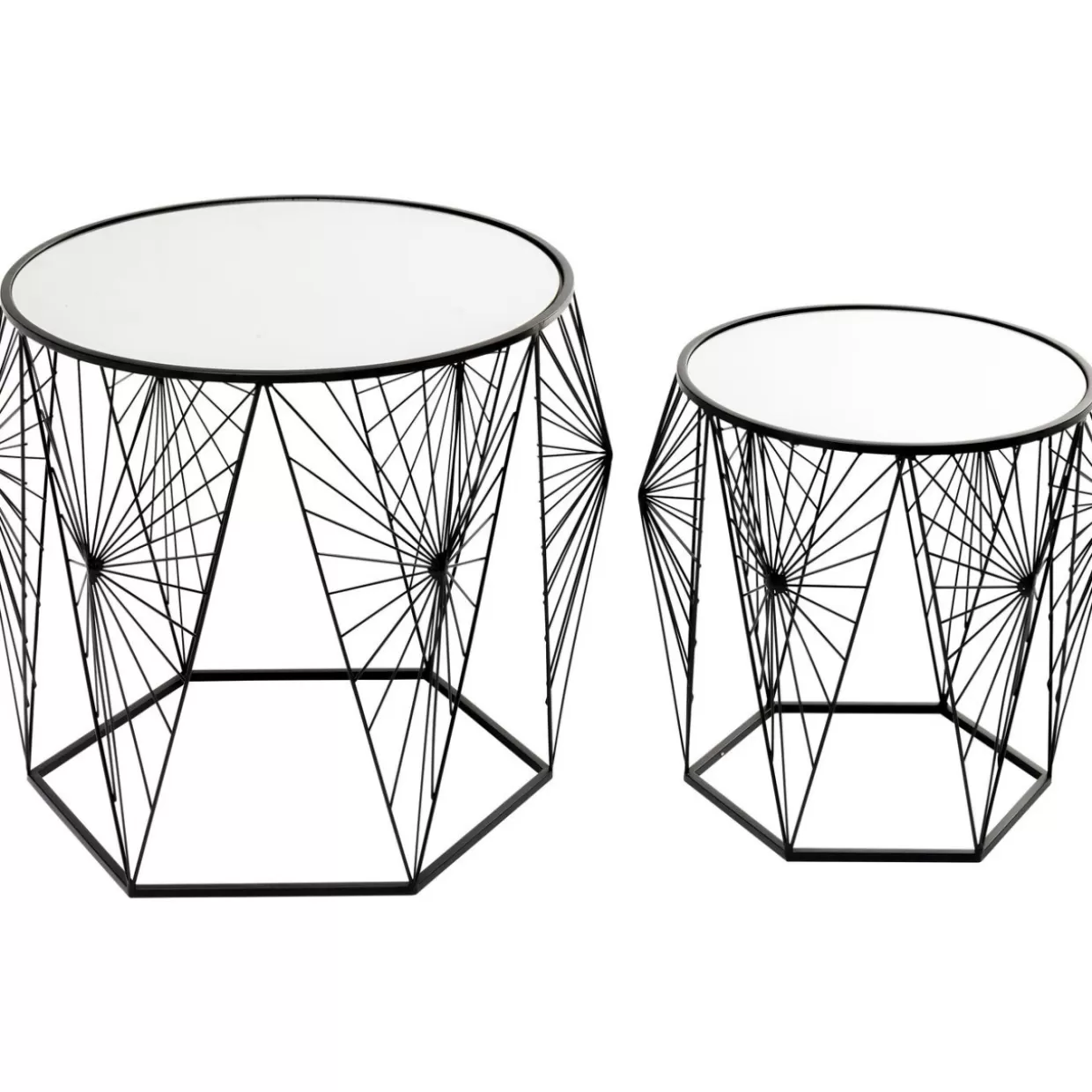 KARE Design Tische | Beistelltisch Cobweb Schwarz (2/Set)