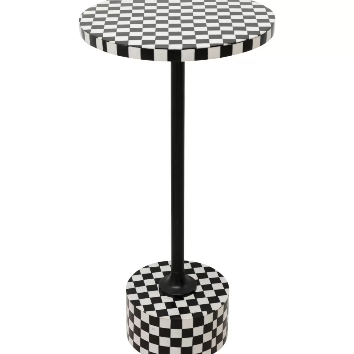 KARE Design Tische | Beistelltisch Domero Chess Schwarz Weis O25Cm