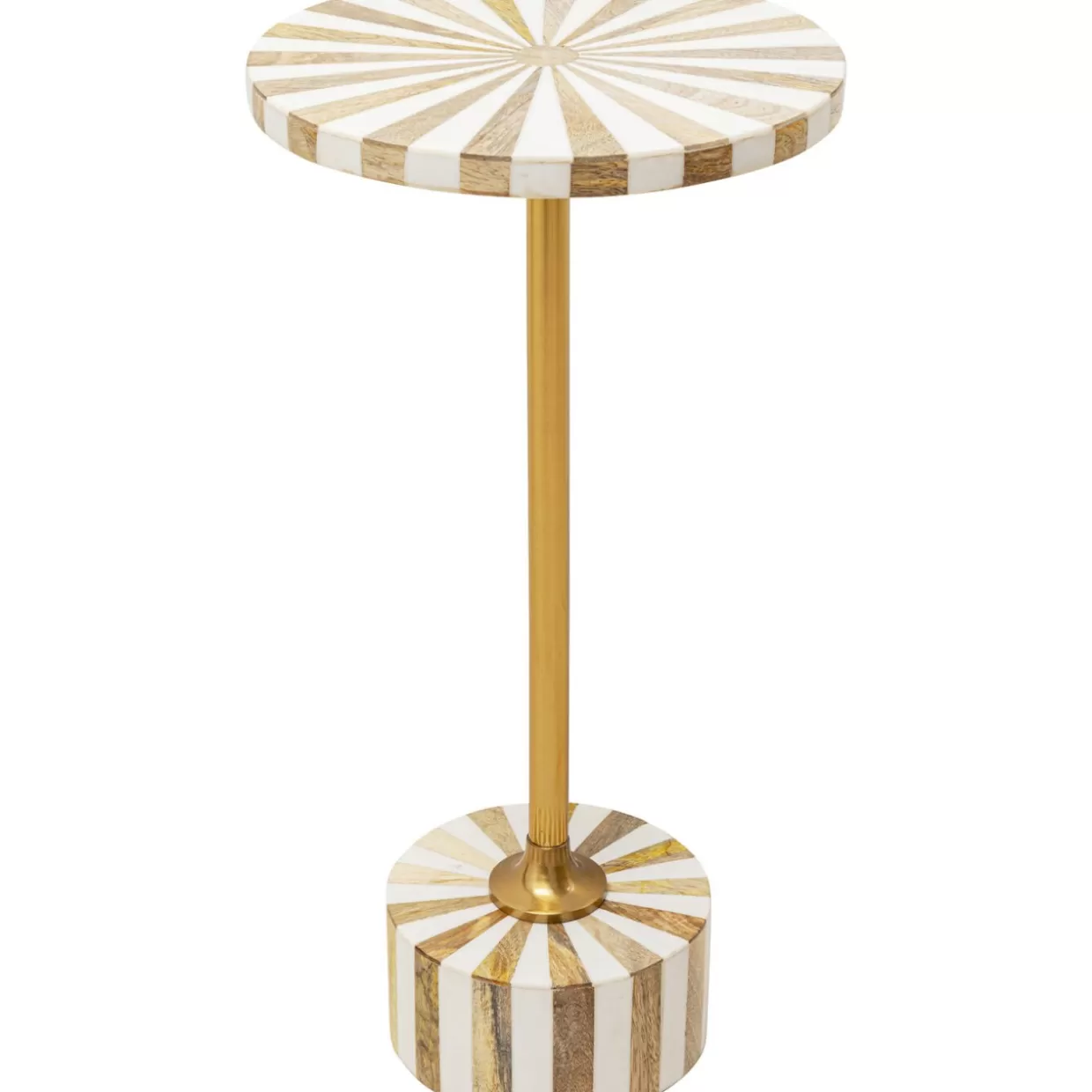 KARE Design Tische | Beistelltisch Domero Cirque Gold Weis O25Cm