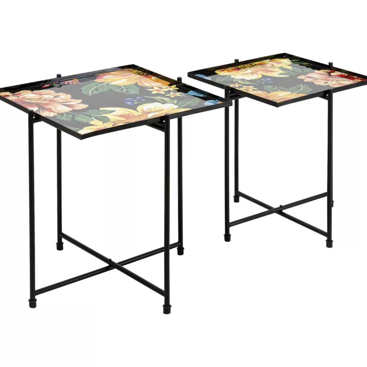 KARE Design Tische | Beistelltisch Flowers Garden Square (2/Set)