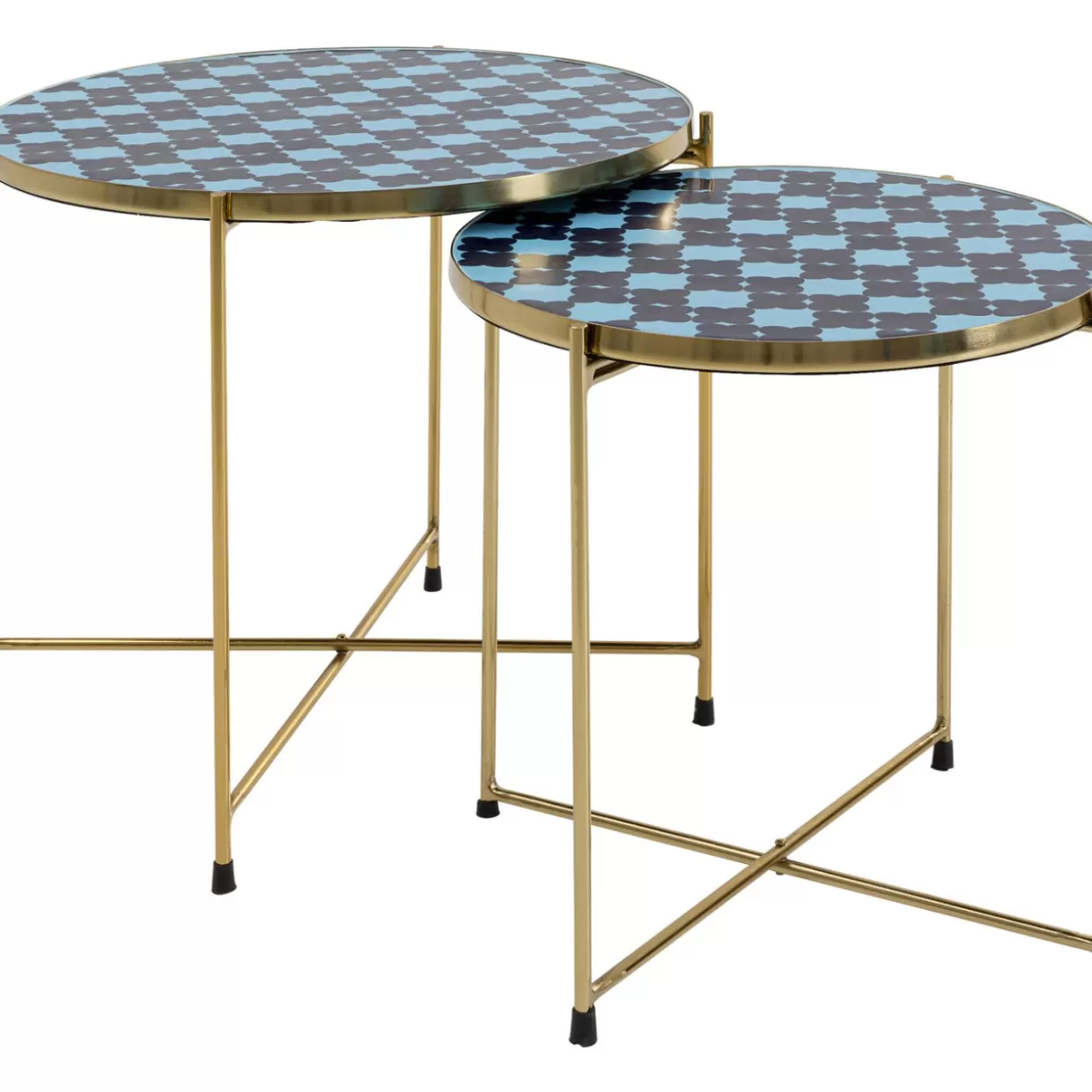 KARE Design Tische | Beistelltisch Priya Blau (2/Set)