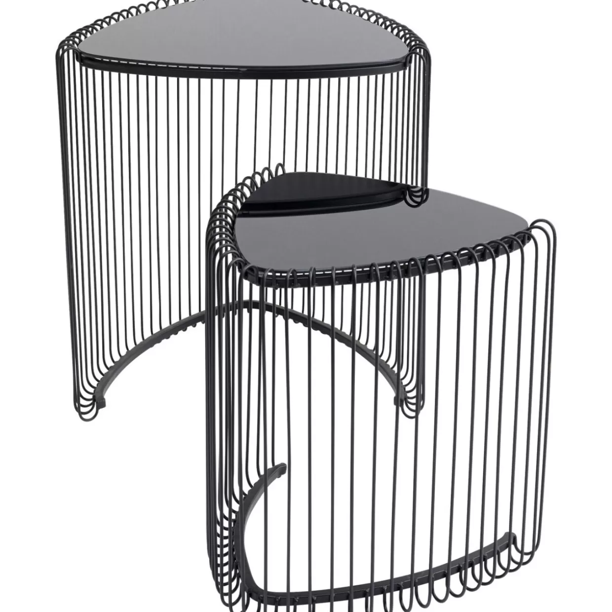 KARE Design Tische | Beistelltisch Wire Triangle Schwarz (2/Set)