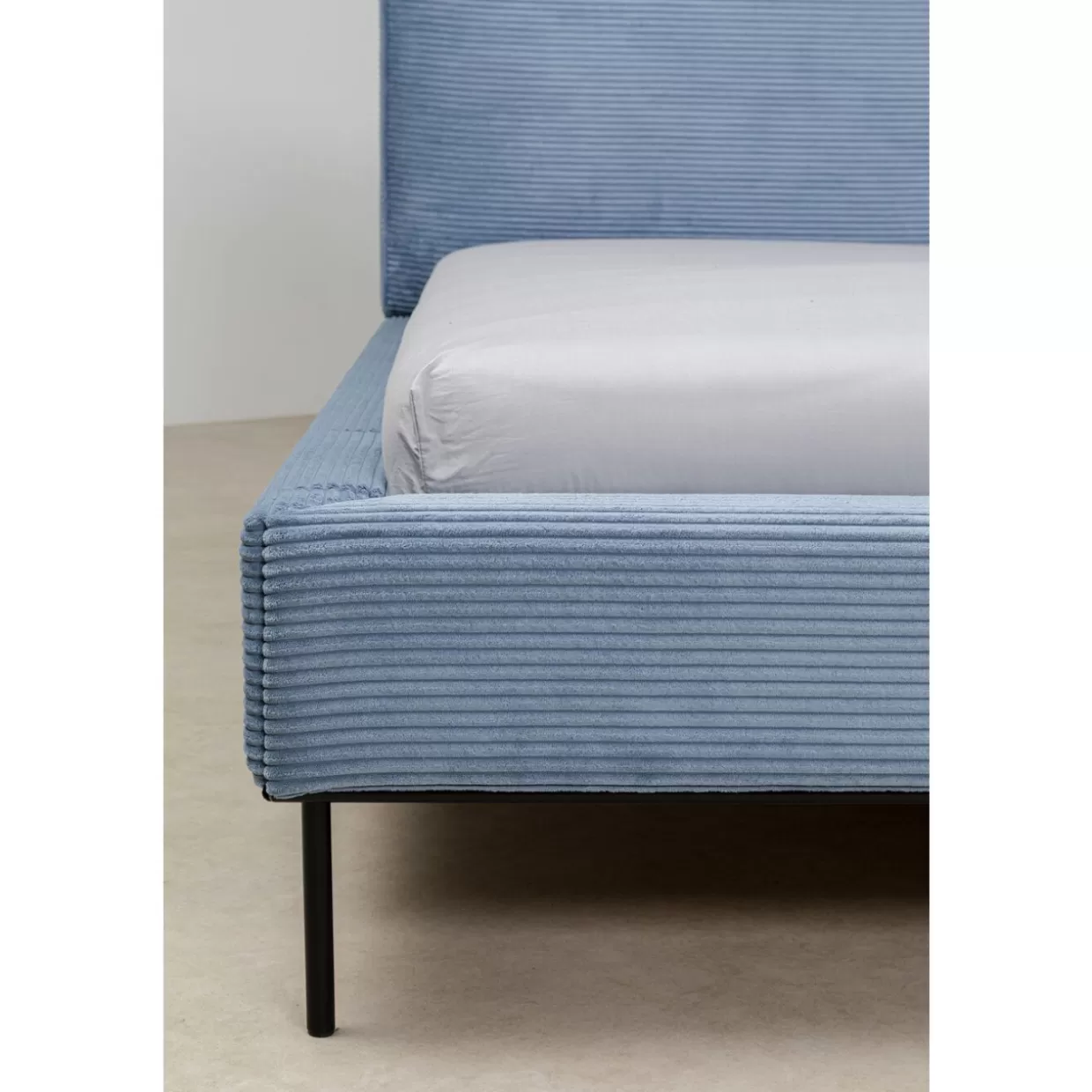 KARE Design Betten | Bett East Side Cord Blau 160X200Cm