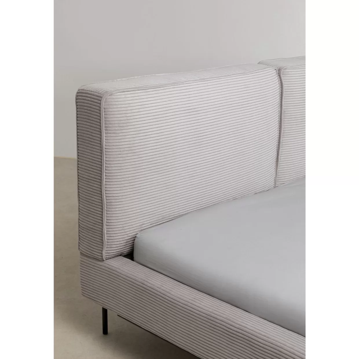 KARE Design Betten | Bett East Side Cord Grau 160X200Cm