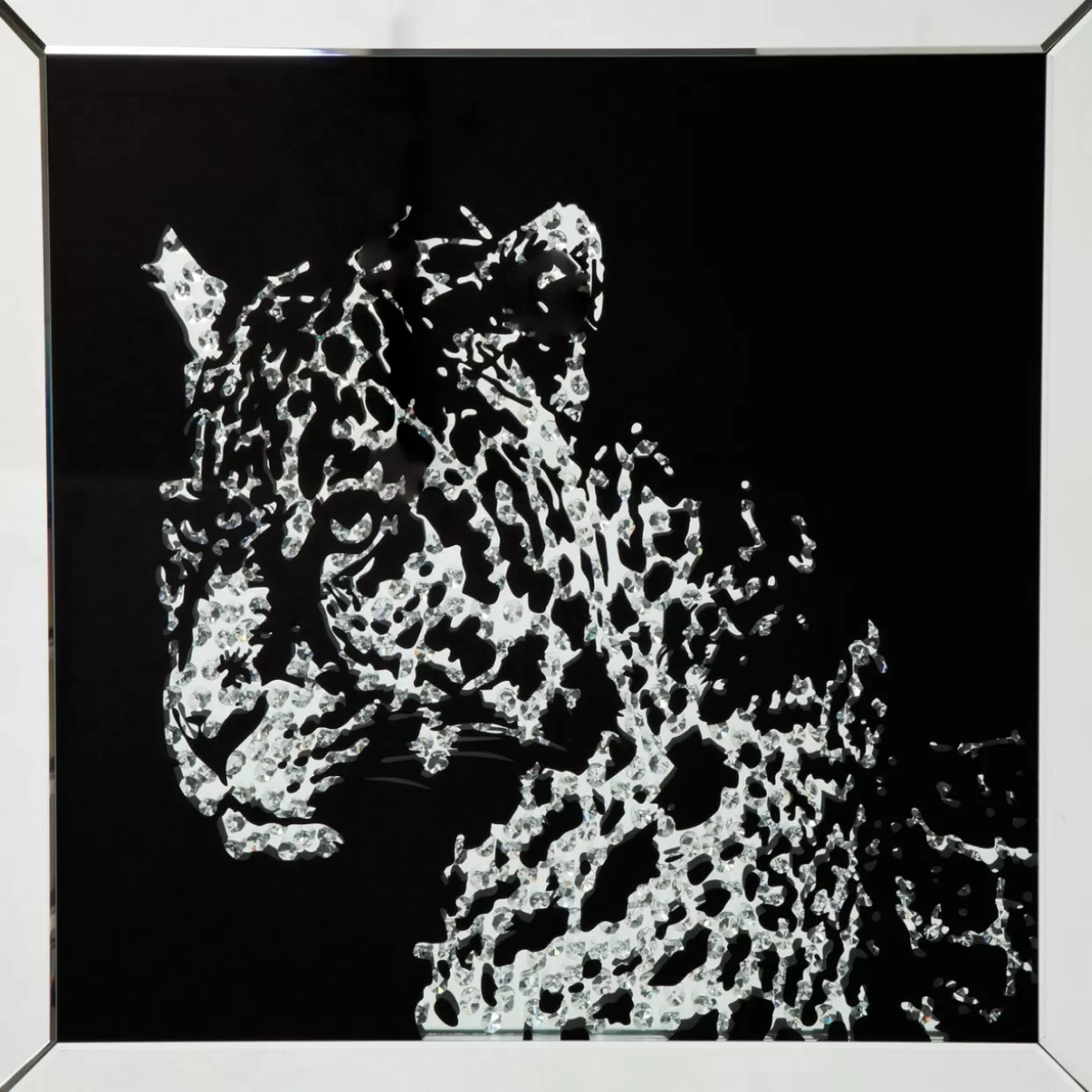 KARE Design Bilder | Bild Frame Mirror Leopard 80X80Cm