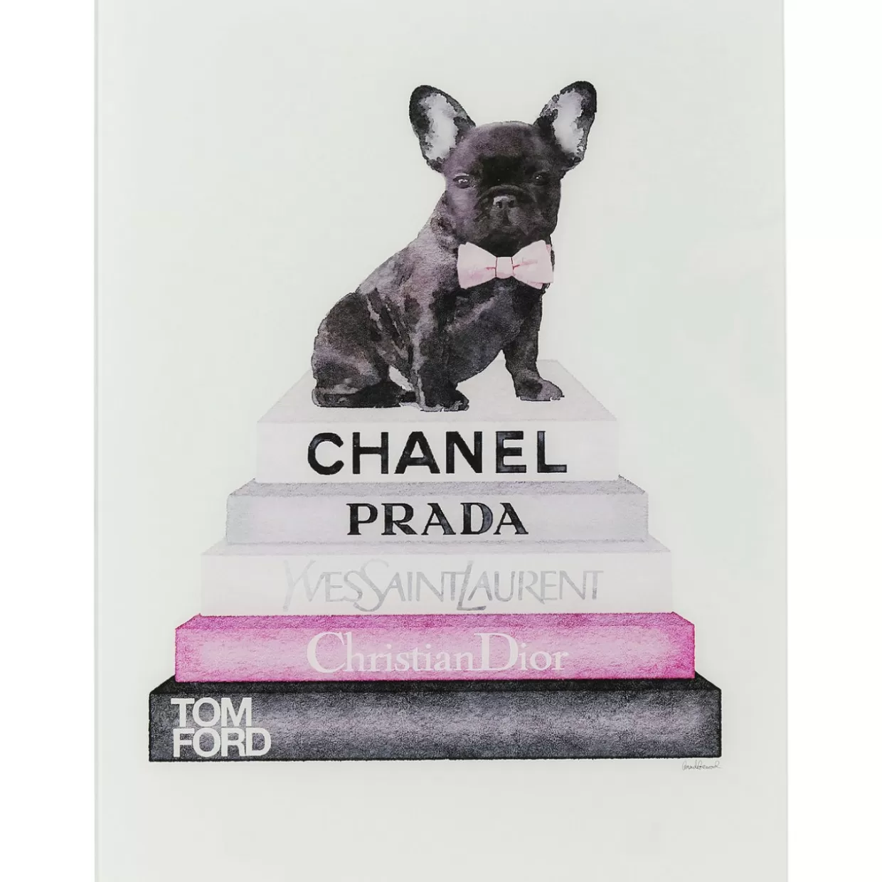 KARE Design Bilder | Bild Glas Fashion Dog 60X80Cm