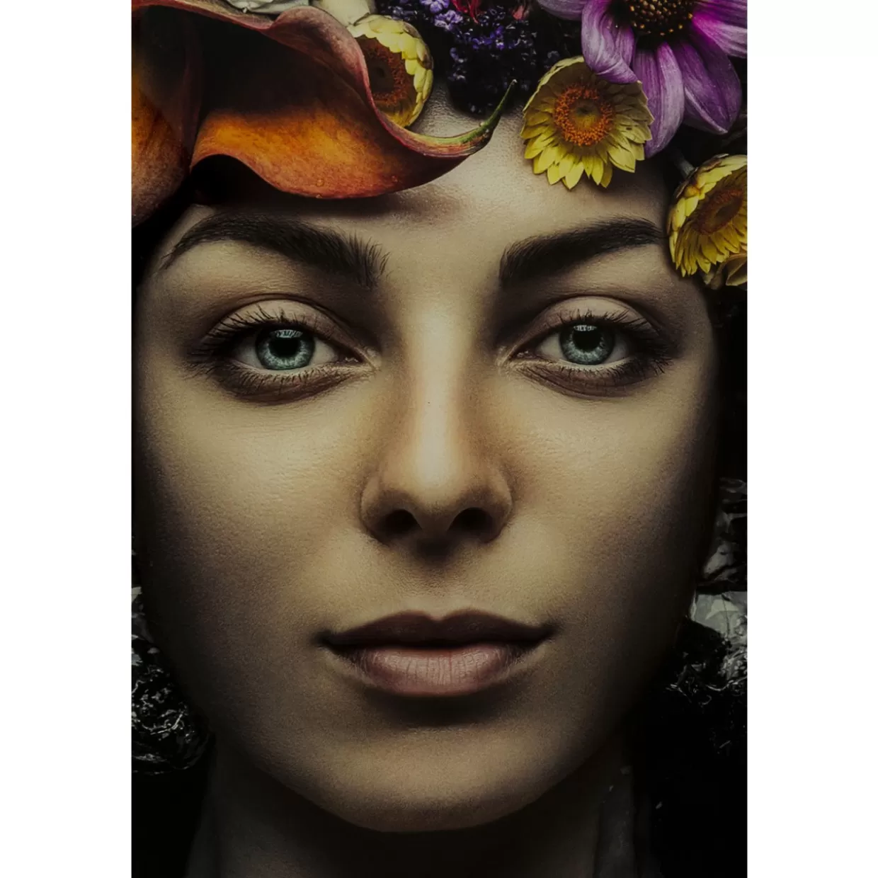 KARE Design Bilder | Bild Glas Flower Art Lady 80X80Cm