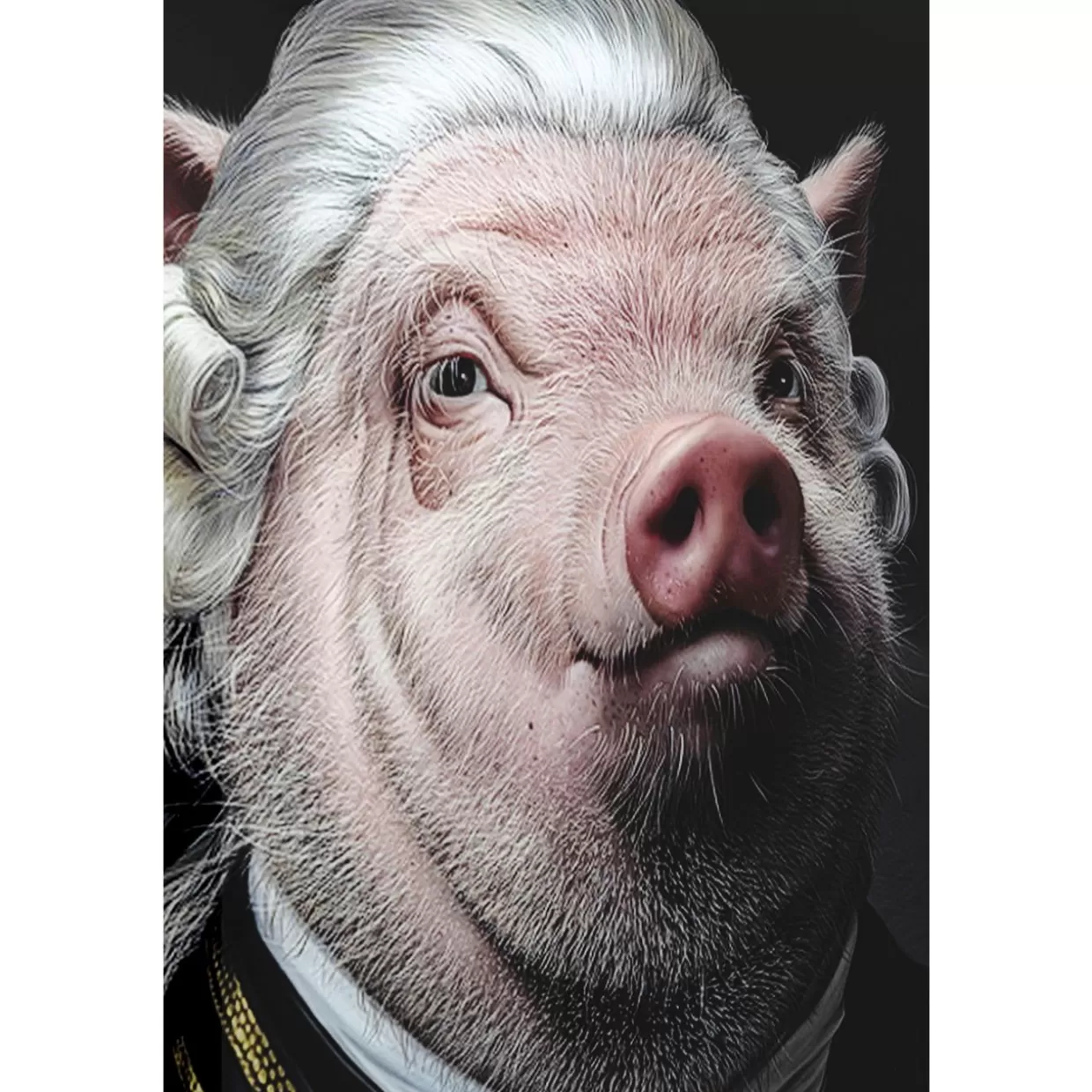 KARE Design Bilder | Bild Glas Gentleman Pig 120X120