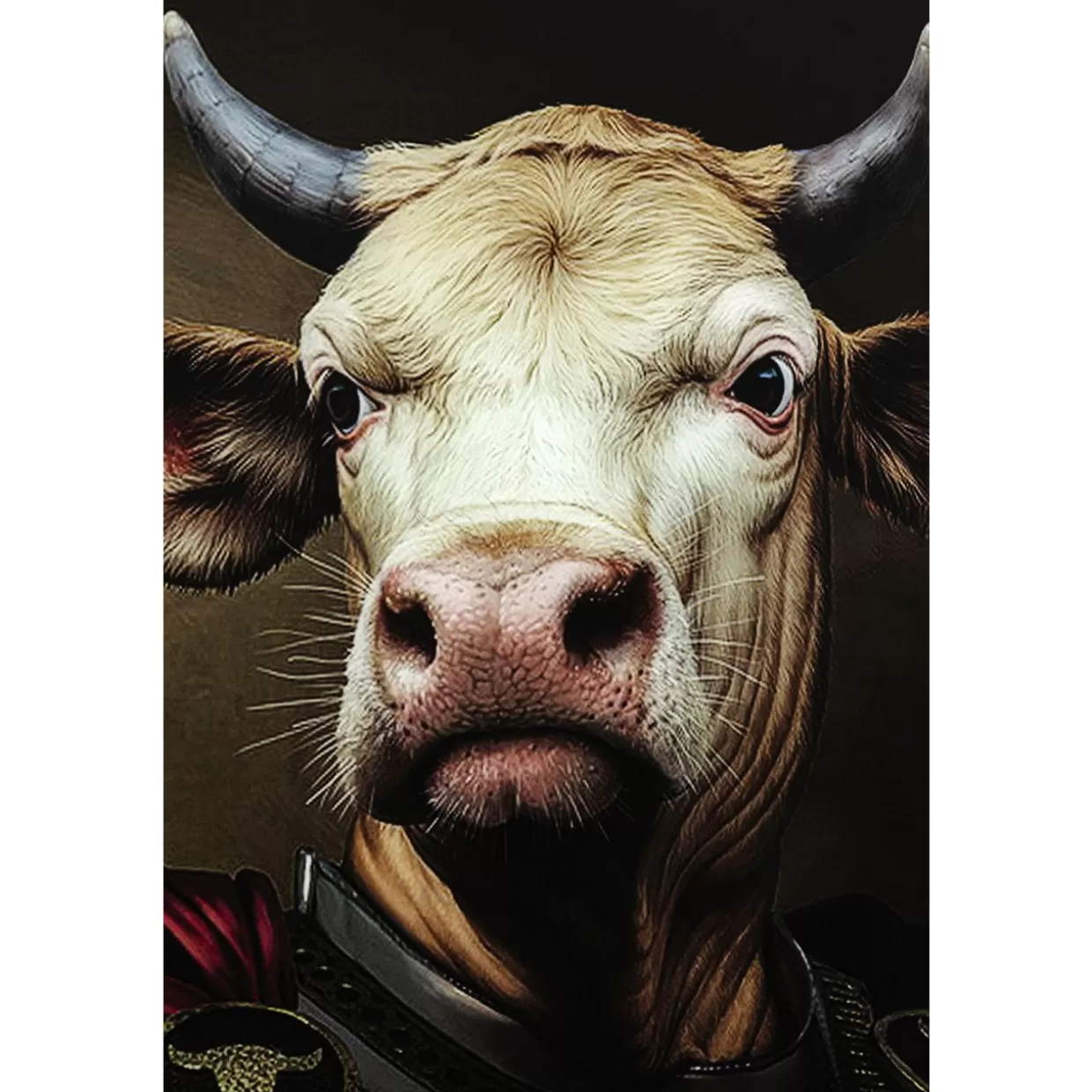 KARE Design Bilder | Bild Glas Knight Cow 120X120