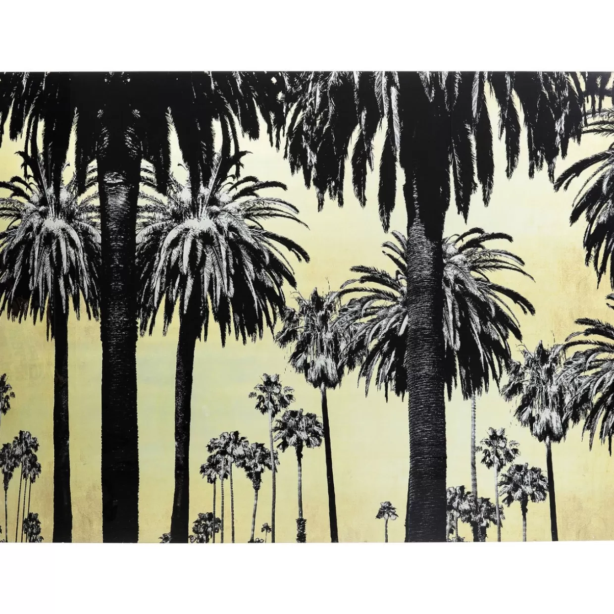 KARE Design Bilder | Bild Glas Metallic Palms 180X120Cm