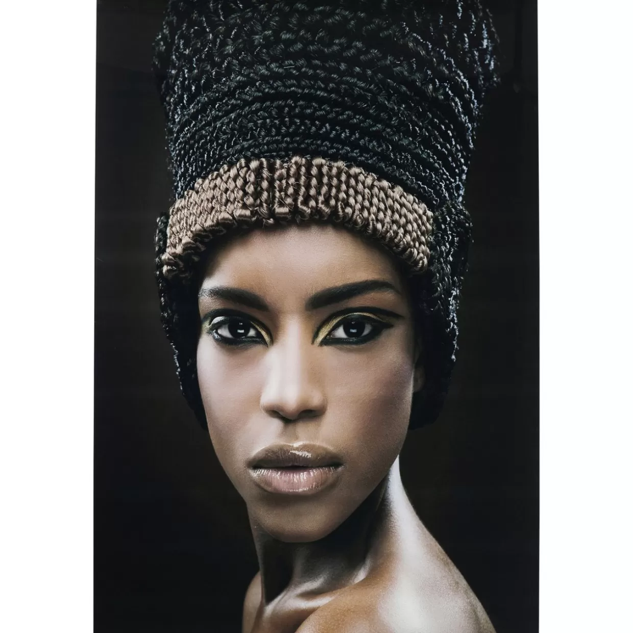 KARE Design Bilder | Bild Glas Royal Headdress Face 150X100Cm