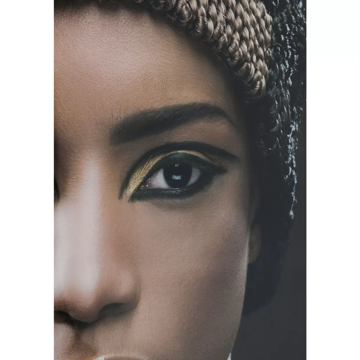 KARE Design Bilder | Bild Glas Royal Headdress Face 150X100Cm
