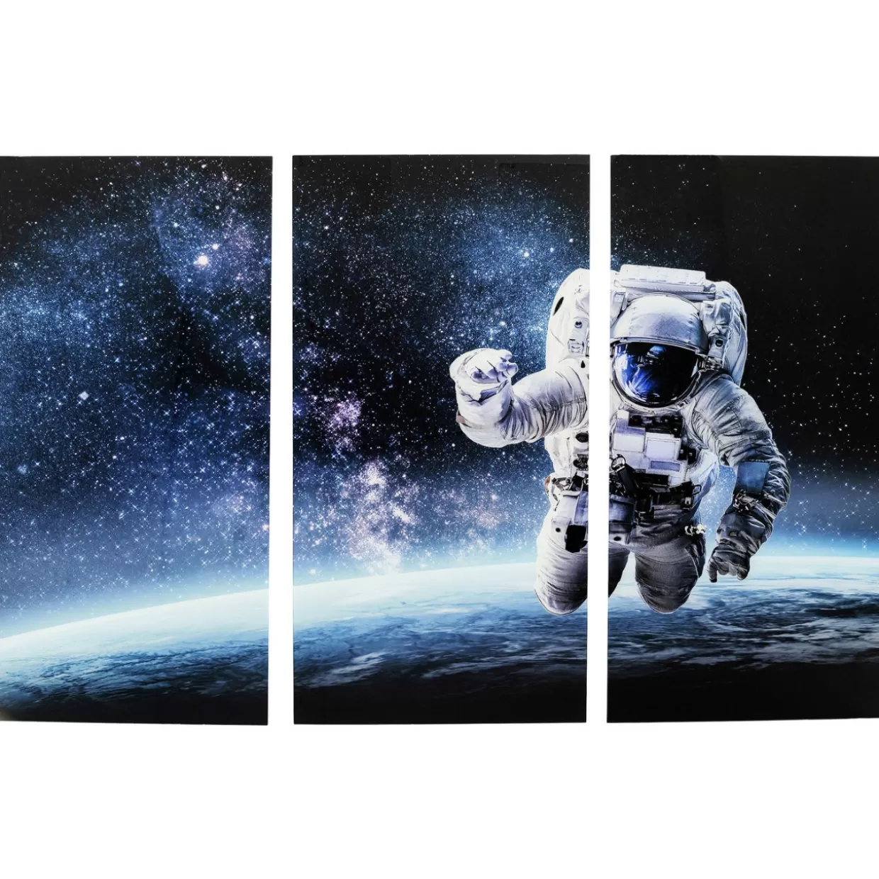 KARE Design Bilder | Bild Glas Triptychon Man In Space 160X240