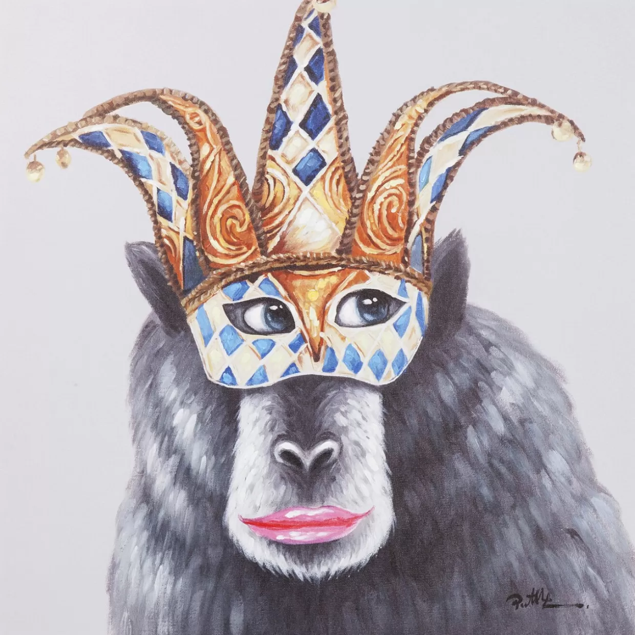 KARE Design Bilder | Bild Touched Carnival Monkey 70X70Cm
