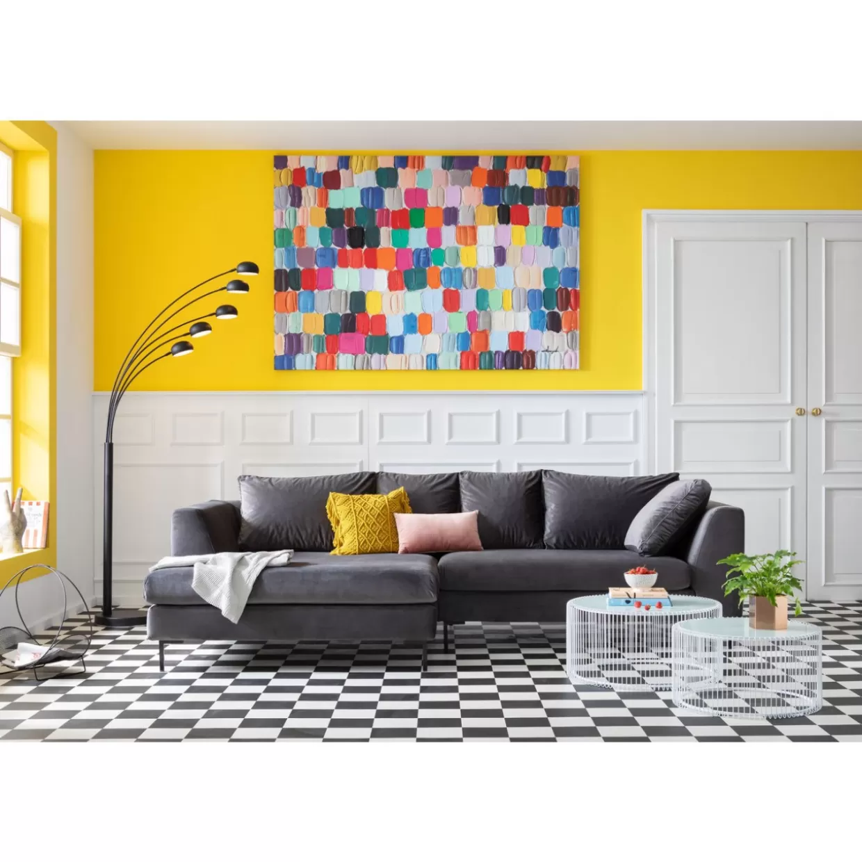 KARE Design Bilder | Bild Touched Colorful Dots 140X200Cm