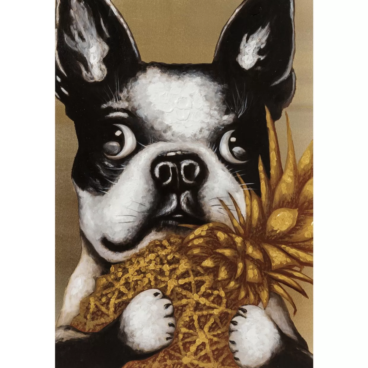 KARE Design Bilder | Bild Touched Dog With Pineapple 80X80Cm