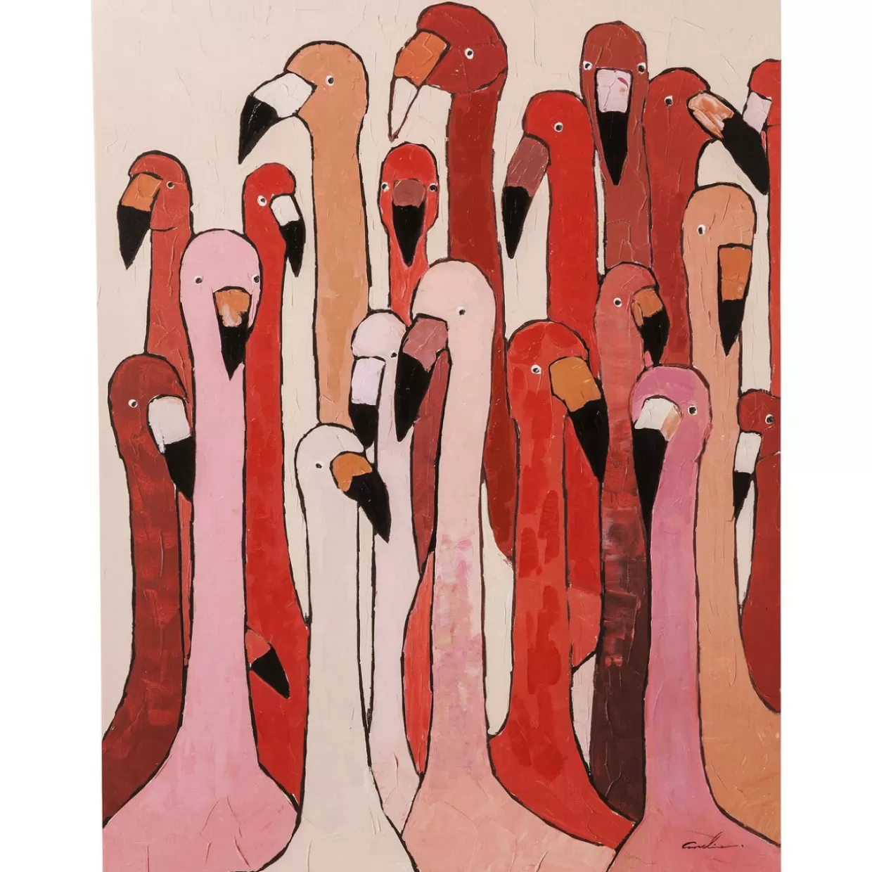 KARE Design Bilder | Bild Touched Flamingo Meeting 120X90Cm