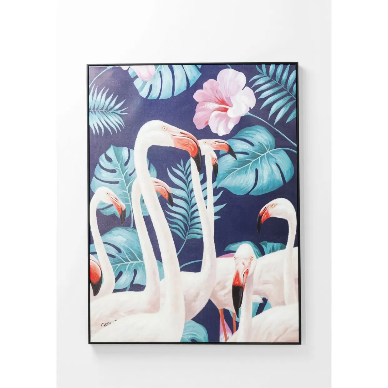 KARE Design Bilder | Bild Touched Flamingo Road Schwarz 122X92Cm