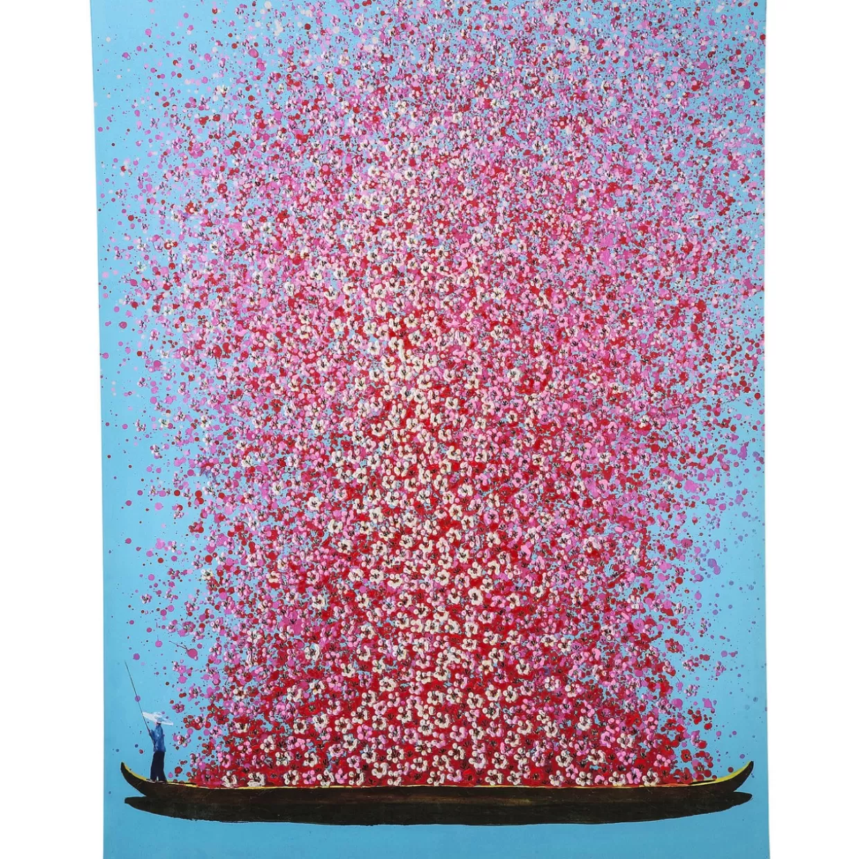 KARE Design Bilder | Bild Touched Flower Boat Blau Pink 160X120Cm