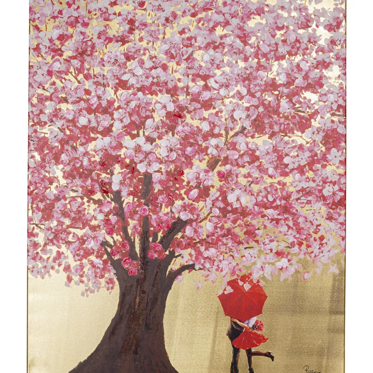 KARE Design Bilder | Bild Touched Flower Couple Gold Pink 100X80