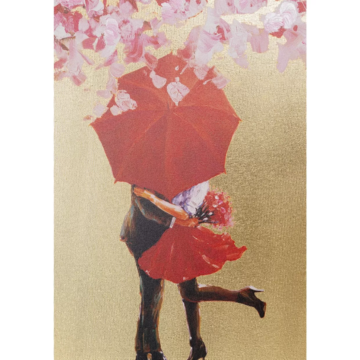 KARE Design Bilder | Bild Touched Flower Couple Gold Pink 100X80