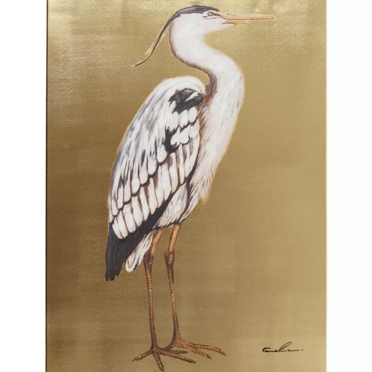KARE Design Bilder | Bild Touched Heron Right 70X50Cm
