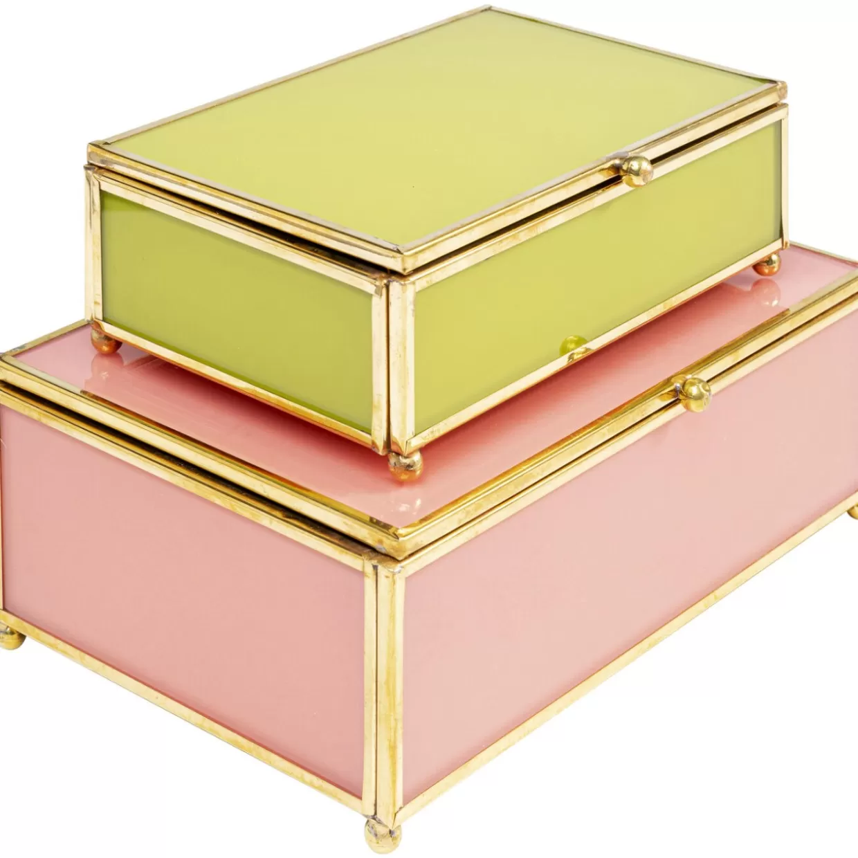 KARE Design Aufbewahrung & Ordnung | Box Neomi Grun Pink (2/Set)