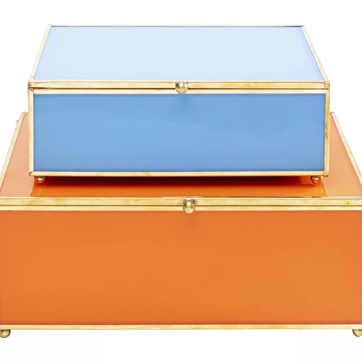 KARE Design Aufbewahrung & Ordnung | Box Neomi Orange Blau (2/Set)