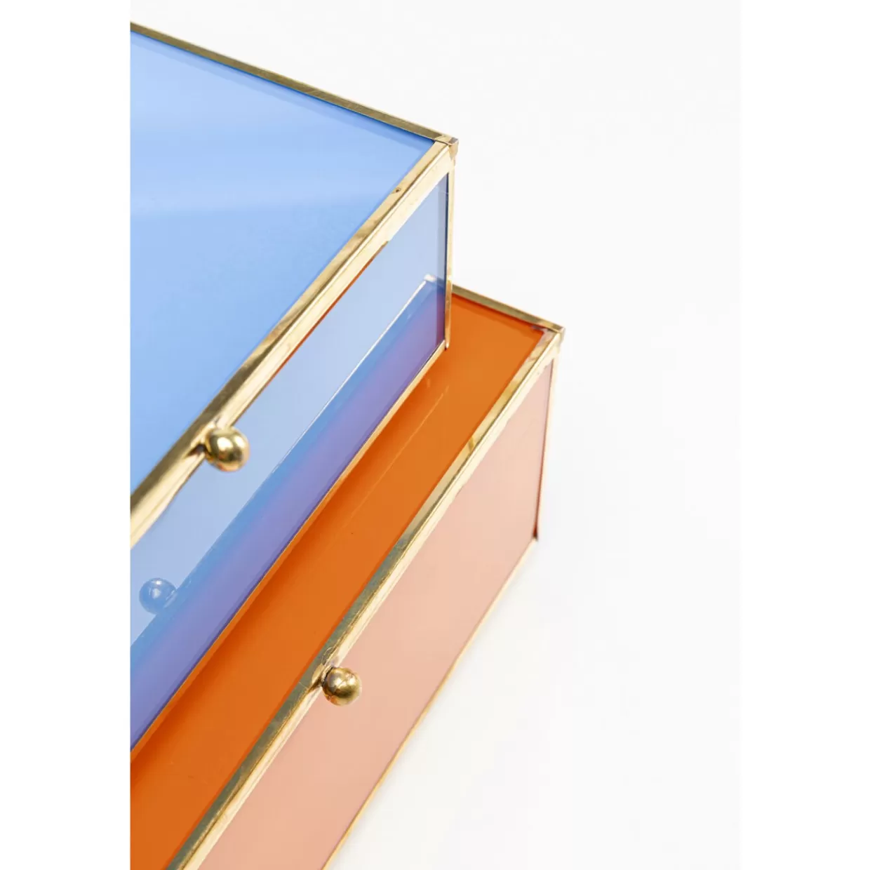 KARE Design Aufbewahrung & Ordnung | Box Neomi Orange Blau (2/Set)