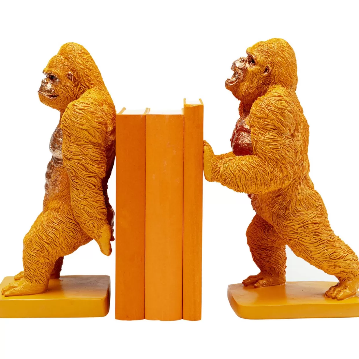 KARE Design Deko & Geschenkartikel | Buchstutze Gorilla Orange (2/Set)