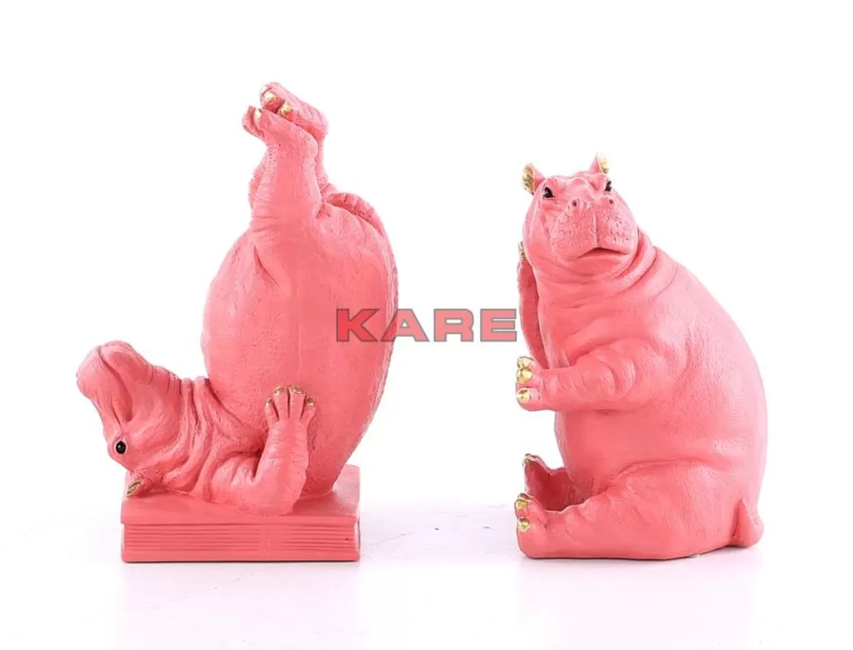 KARE Design Deko & Geschenkartikel | Buchstutze Hippo Pink (2/Set)