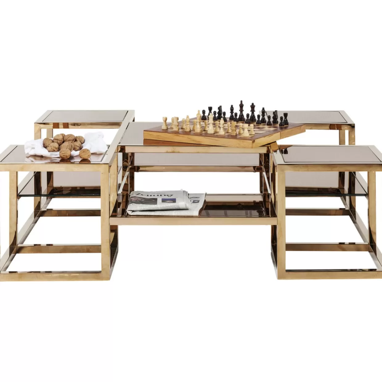 KARE Design Tische | Couchtisch Steps Gold 120X120Cm