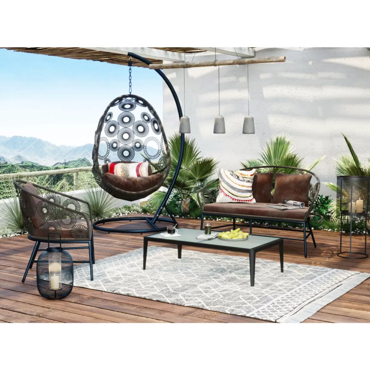 KARE Design Outdoormöbel | Couchtisch Tiki Schwarz