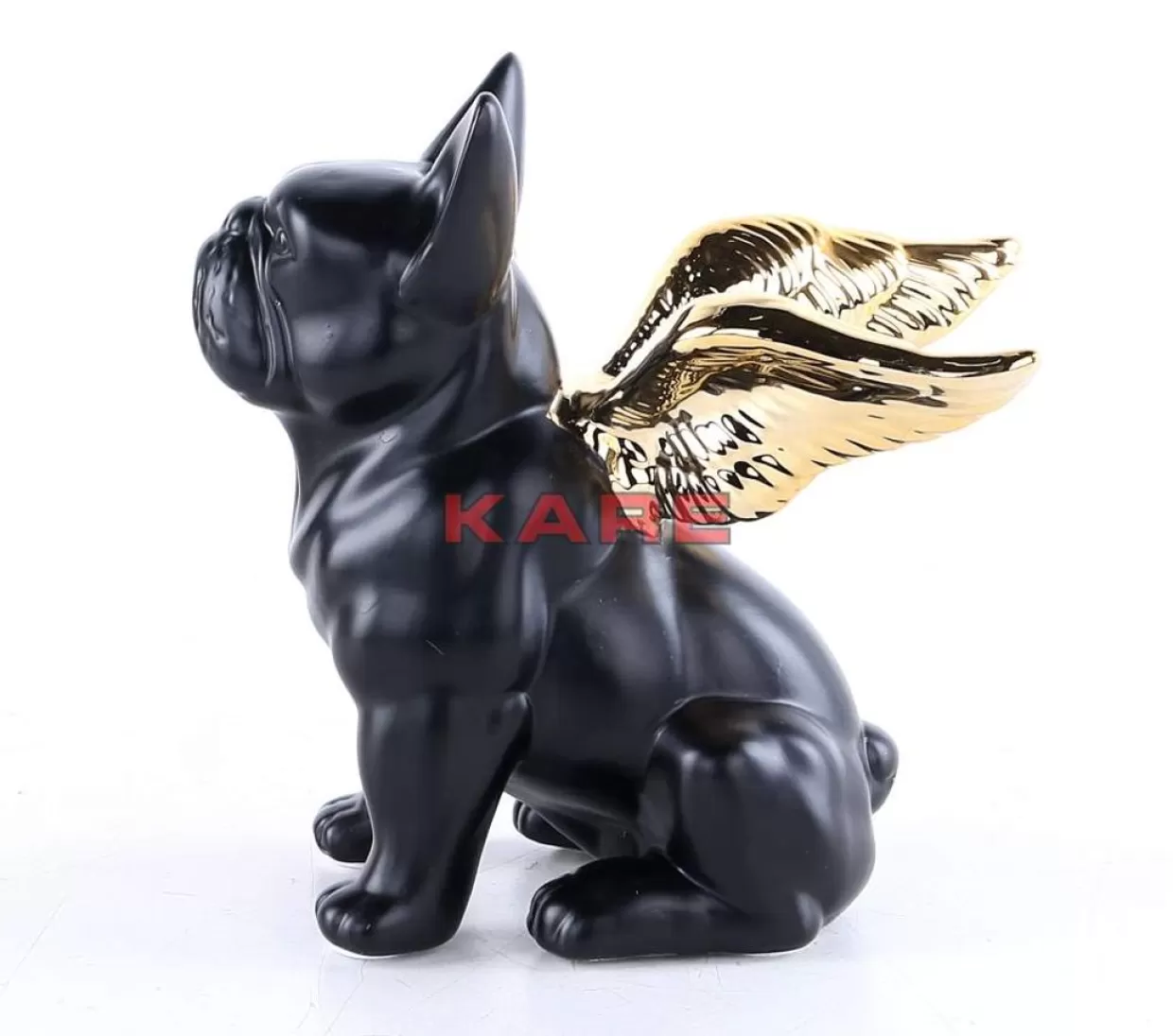 KARE Design Deko & Geschenkartikel | Deko Figur Sitting Angel Dog Gold-Schwarz
