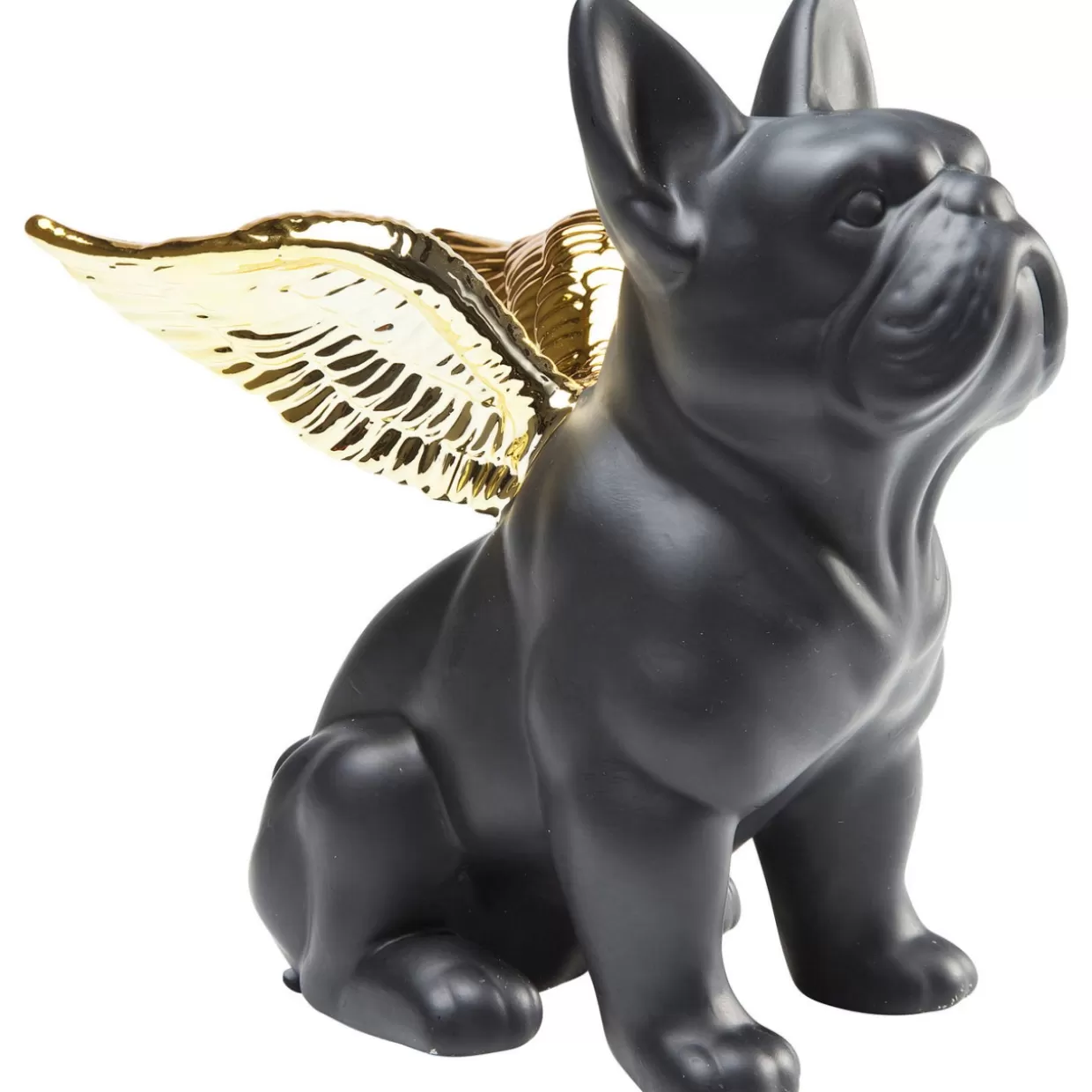 KARE Design Deko & Geschenkartikel | Deko Figur Sitting Angel Dog Gold-Schwarz