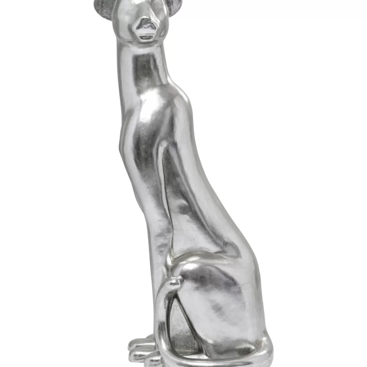 KARE Design Deko & Geschenkartikel | Deko Figur Sitting Leopard Silber 150Cm