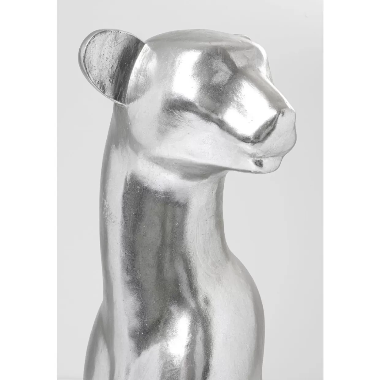 KARE Design Deko & Geschenkartikel | Deko Figur Sitting Leopard Silber 150Cm