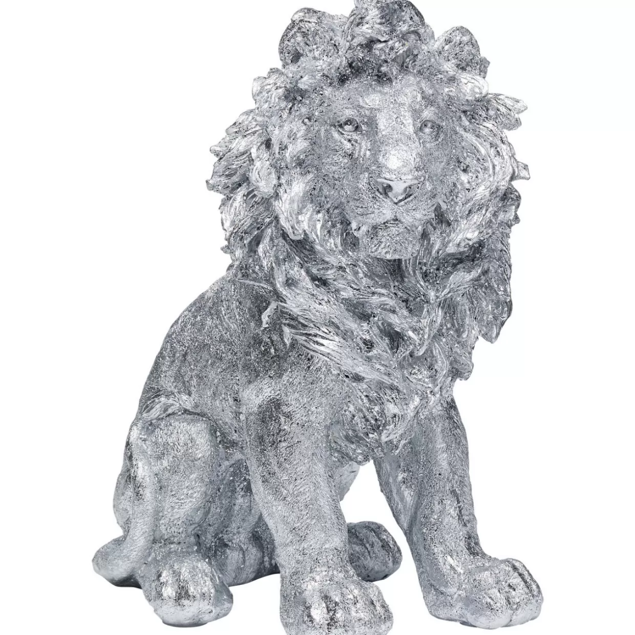 KARE Design Deko & Geschenkartikel | Deko Figur Sitting Lion Silber 42Cm