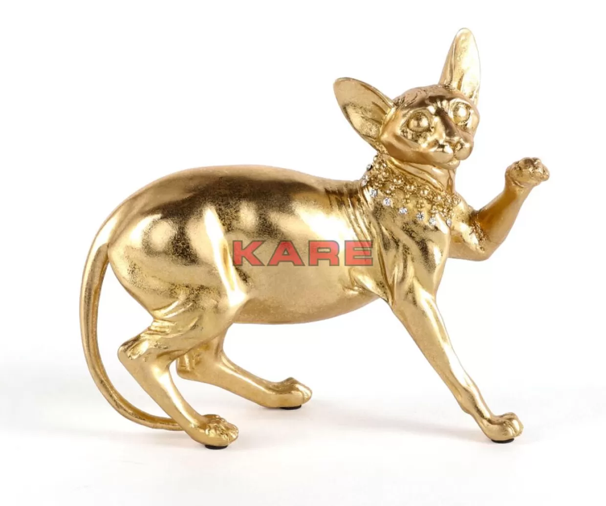 KARE Design Deko & Geschenkartikel | Deko Figur Standing Cat Audrey Gold 29Cm