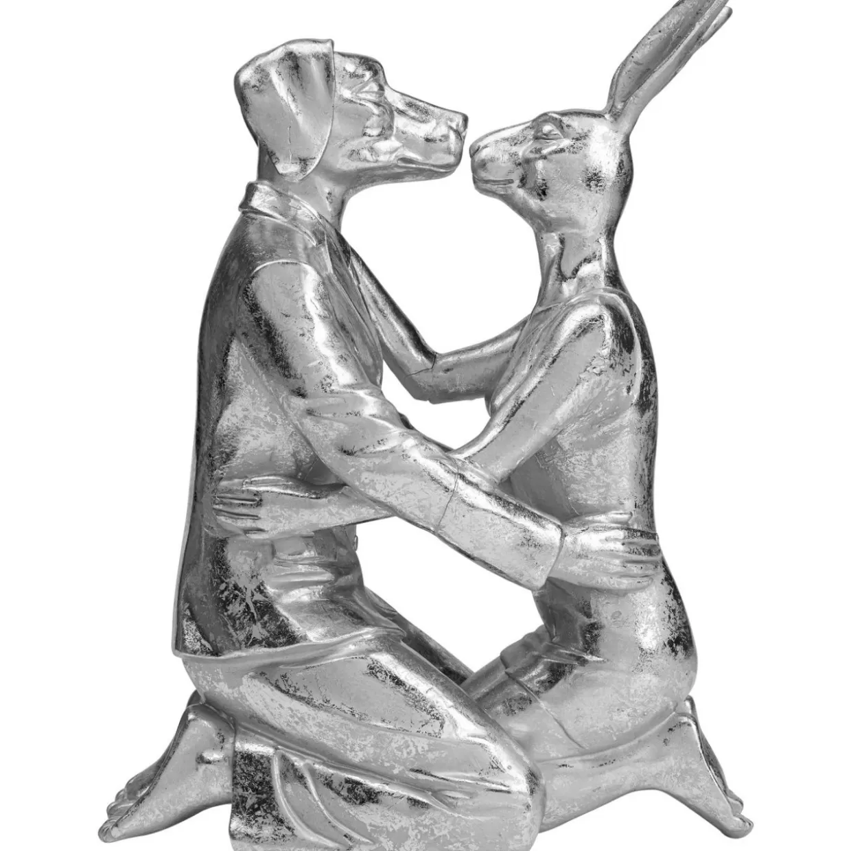 KARE Design Deko & Geschenkartikel | Deko Objekt Kissing Rabbit And Dog Silber