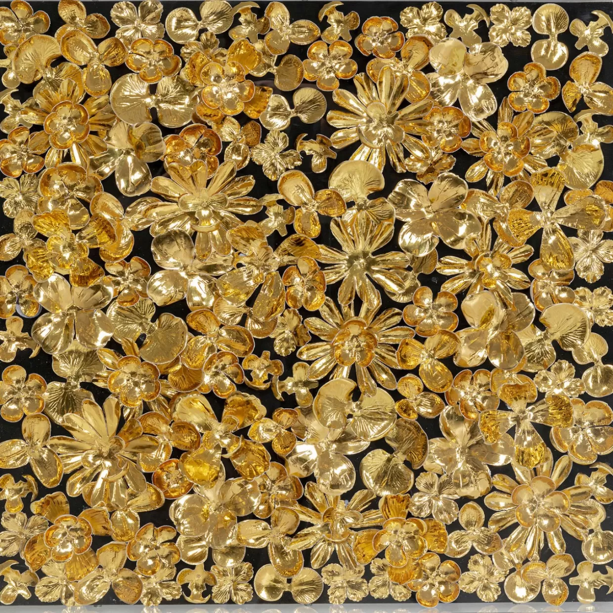 KARE Design Bilder | Deko Rahmen Gold Flower 60X60Cm