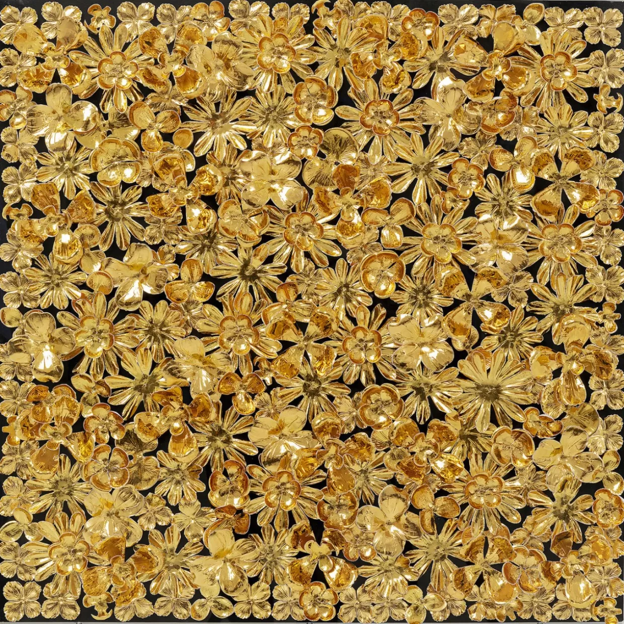 KARE Design Bilder | Deko Rahmen Gold Flower 80X80Cm
