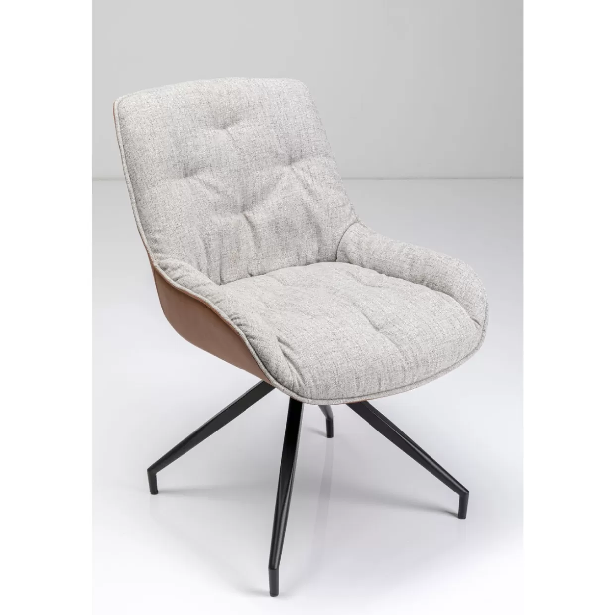 KARE Design Stühle | Drehstuhl Lori Grau Braun